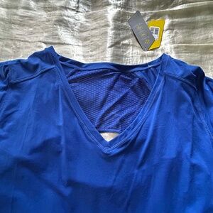 NEW PHOTOS! NO SWEAT TEE, SUPERIOR WICKING, COBALT BLUE, SIZE 4X, STRETCH FABRIC